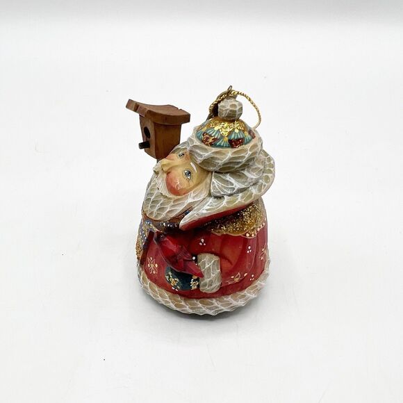 G. DEBREKHT Santa Claus Ornament Polystone Birdhouse Cardinal Bird Christmas 3" - Picture 4 of 8
